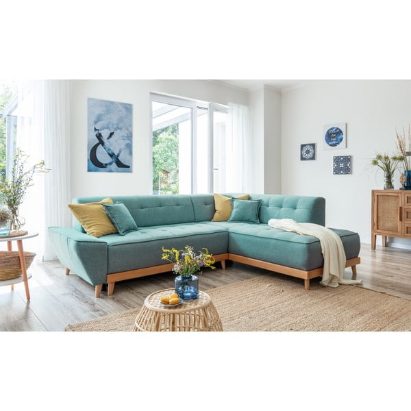 Colțar turcoaz extensibil (cu colț pe partea dreaptă) Dazzling Daisy – Miuform-image-3