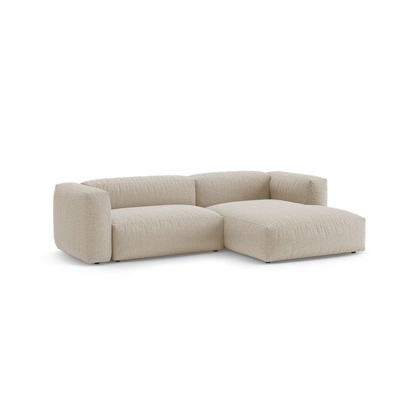 Colțar modular crem extensibil (cu colț pe partea dreaptă/cu șezlong) – Micadoni -image-4
