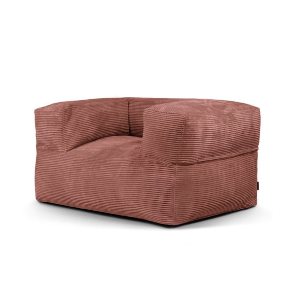 Fotoliu bean bag cărămiziu cu tapițerie din catifea reiată MooG – SLOWDOWN