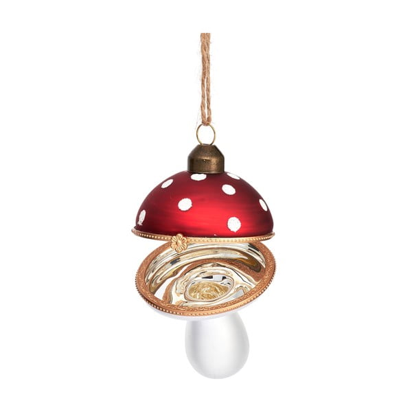 Ornament de Crăciun lucrat manual din sticlă 9 cm Mushroom – Sass & Belle-image-2