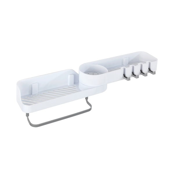 Raft pentru baie alb de colț autoadeziv din plastic - Maximex-image-2