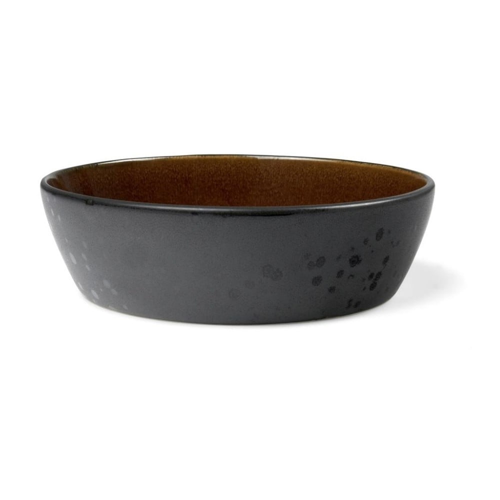 Bol de servire din ceramică și glazură interioară ocru Bitz Mensa, diametru 18 cm, negru