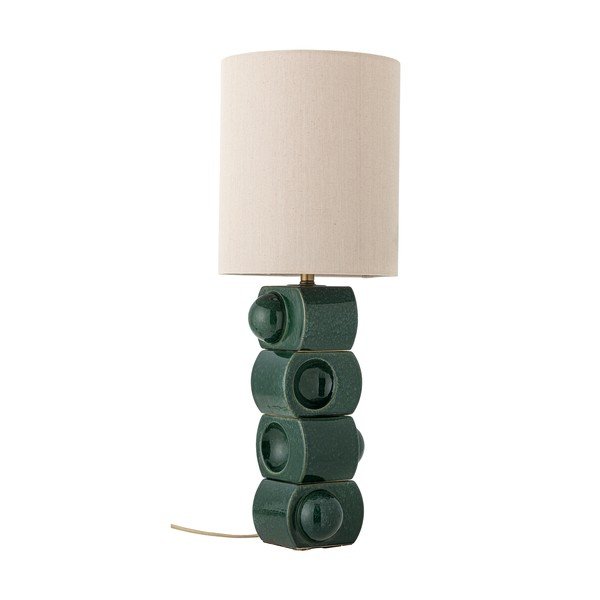 Veioză verde/crem din ceramică cu abajur textil (înălțime 68 cm) Brady – Bloomingville