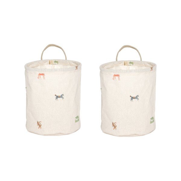 Coșuri de jucării pentru copii crem 2 buc. din material textil ø 18x22 cm Moira – OYOY Mini