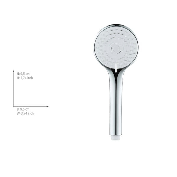 Cap de duș argintiu din plastic ø 9,5 cm Uno – Allstar-image-3