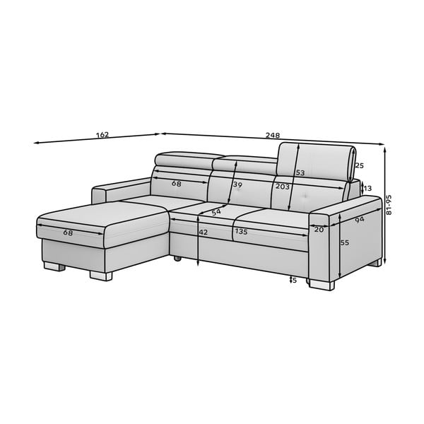Colțar gri extensibil/cu spațiu de depozitare (cu colț pe partea dreaptă/cu șezlong) Fresia – ELTAP-image-2
