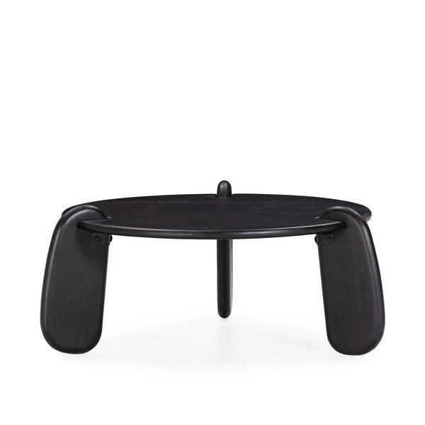 Măsuță de cafea neagră rotundă din lemn de mango ø 80 cm Tamira – MOME-image-2