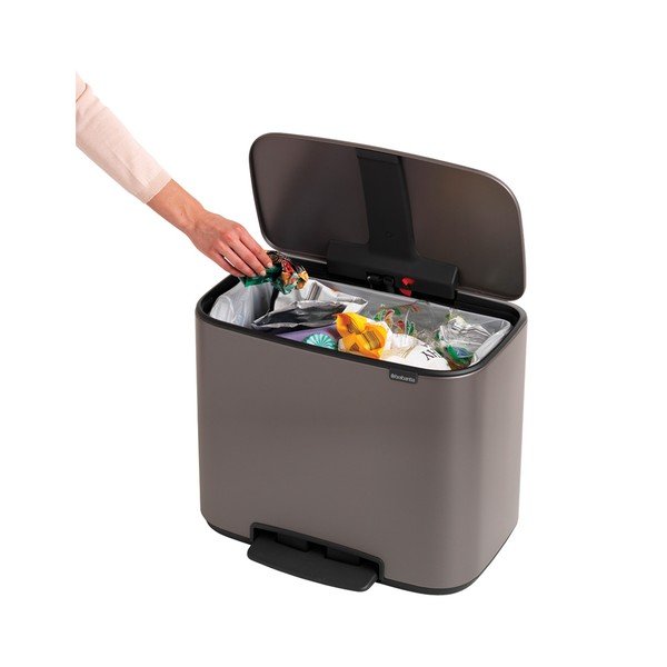 Coș de gunoi gri cu pedală din oțel 36 l Bo – Brabantia-image-1