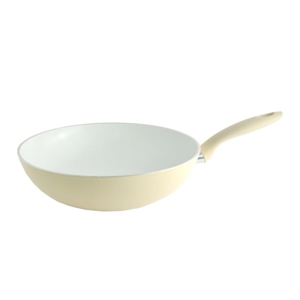 Tigaie ceramică WOK Fissler Cream, 28 cm
