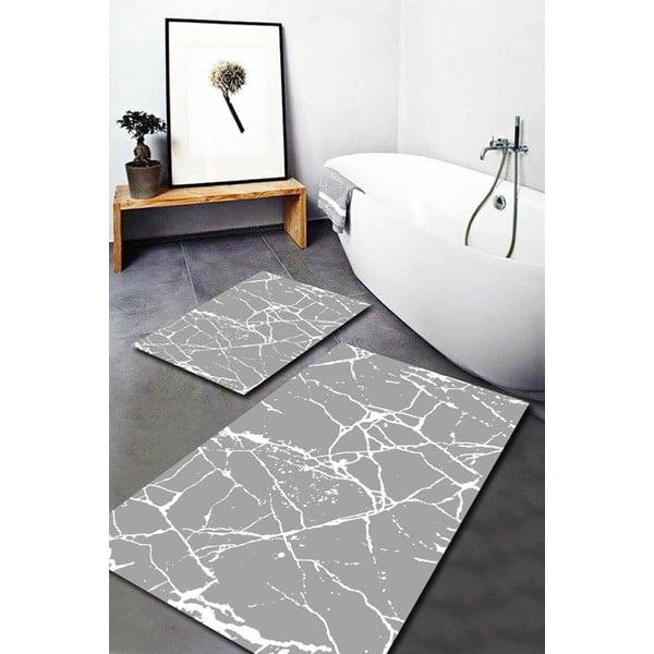 Covorașe de baie gri 2 buc. 60x100 cm Cracks – Mila Home-image-1