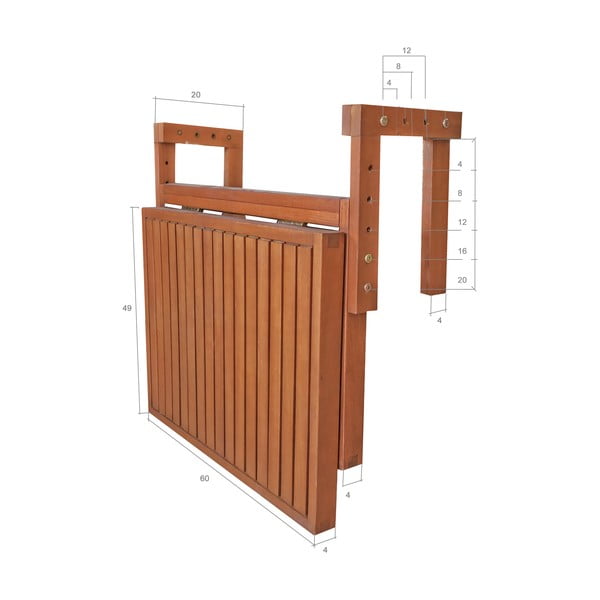 Masă de balcon supendată 64x65 cm Berkeley – Garden Pleasure-image-4
