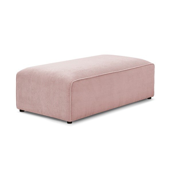 Taburet modular roz cu tapițerie din catifea reiată Megeve – Bobochic Paris