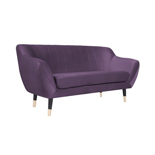 Canapea Mazzini Sofas BENITO cu picioare negre, mov, 158 cm-image-2