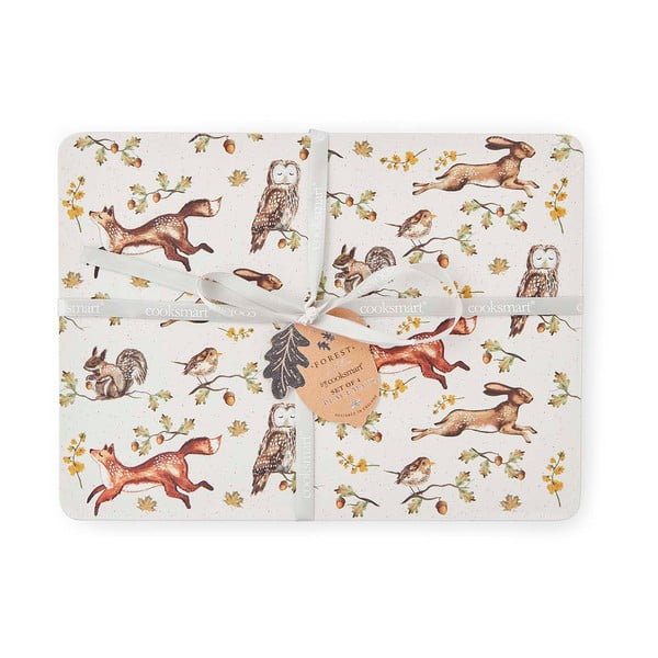 Suporturi pentru farfurii 4 buc. din plută 21x29 cm Forest Fable – Cooksmart ®