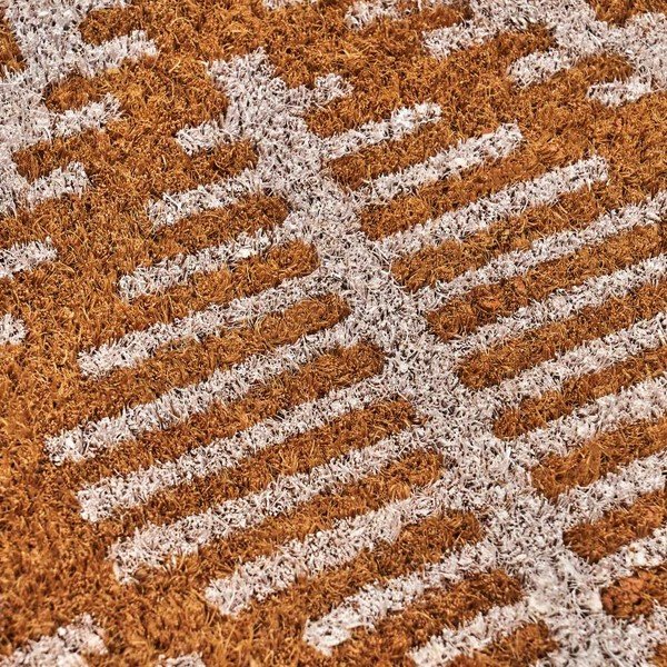Covoraș de intrare din fibre de nucă de cocos 60x40 cm Boho White – Casa Selección-image-1