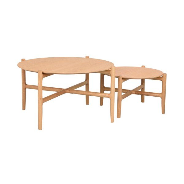 Masă de cafea din lemn de stejar natural Rowico Holton, ø 80 cm-image-4