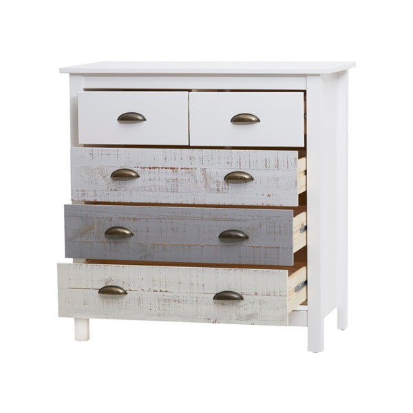 Comodă cu 4 sertare Marckeric Romantica, 79 x 80 cm, alb - gri-image-4