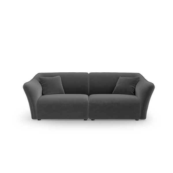Canapea gri închis cu tapițerie din catifea 206 cm Tokyo – Cosmopolitan Design