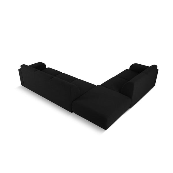 Colțar negru cu tapițerie din stofă bouclé (colț stânga) Molino – Micadoni Home-image-3