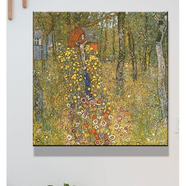 Reproducere pe pânză după Gustav Klimt - Farm Garden With Crucifix, 45 x 45 cm-image-1