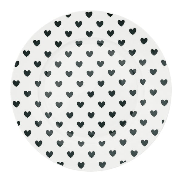 Farfurie ceramică Miss Étoile Black Hearts, ⌀ 25 cm