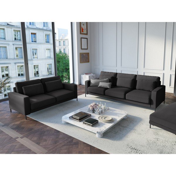 Canapea Interieurs 86 Seine, 158 cm, gri închis-image-1