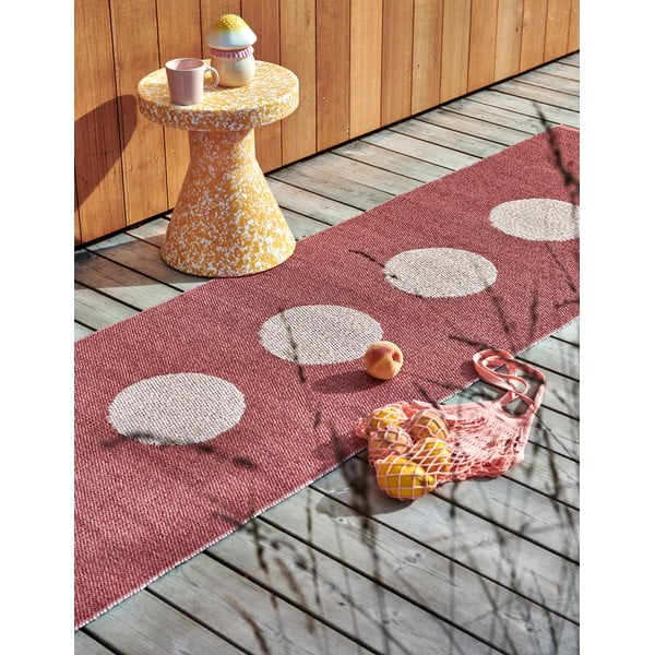 Covor tip traversă pentru interior și exterior roșu deschis 70x200 cm Vera Pop Blush – Pappelina-image-1