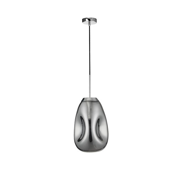 Lustră argintiu-lucios din sticlă ø 22 cm Lava – Nova Luce
