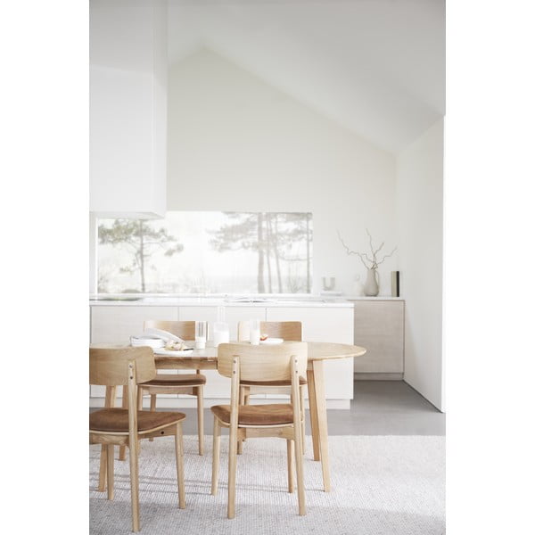 Scaune de dining maro coniac/natural  2 buc. din imitație de piele Wolcott – Rowico-image-2