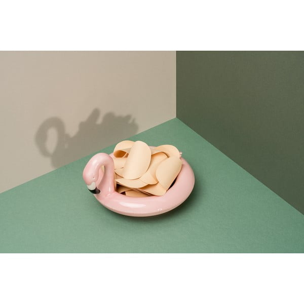 Bol plutitor din ceramică DOIY Flamingo, 18 x 16 cm, roz