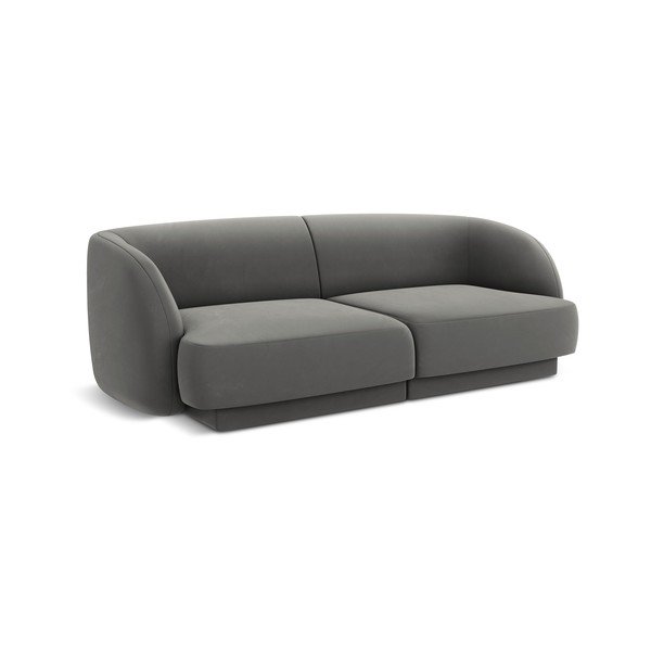 Canapea gri cu tapițerie din catifea 184 cm Miley - Micadoni Home-image-2