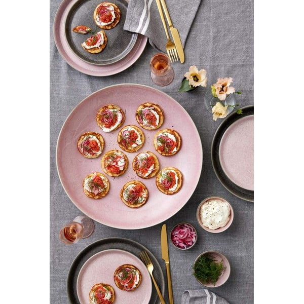 Farfurie roz/gri din gresie ø 27 cm Gastro Grey/Light Pink – Bitz-image-4