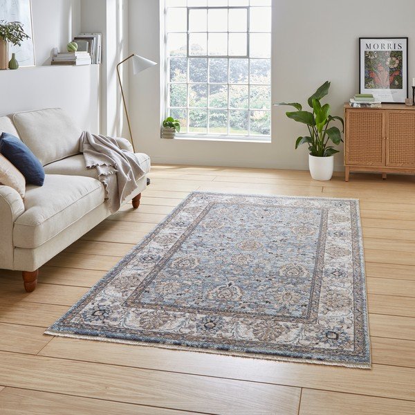 Covor tip traversă albastru/crem 80x300 cm Vintage – Think Rugs-image-1