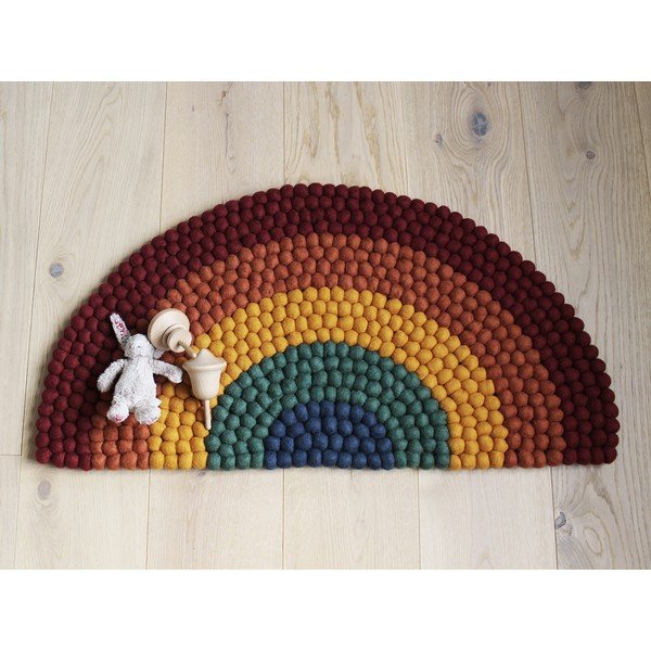 Covor cu bile din lână, pentru camera copiilor Wooldot Ball Rugs Rainbow Multi-image-4