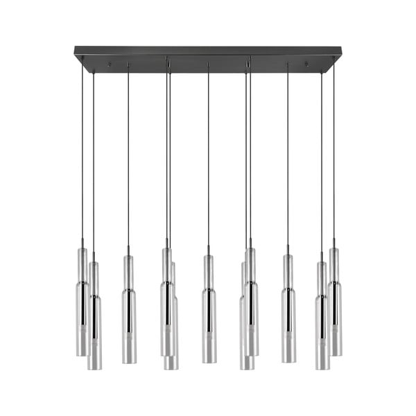 Lustră negru-argintiu  LED cu abajur din sticlă Lucent – Trio Select