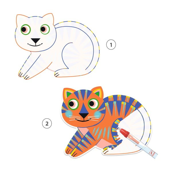 Carte de colorat cu apă Djeco Big Animals-image-2