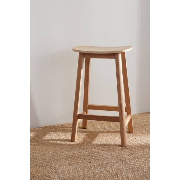 Scaun de bar în culoare naturală din lemn de stejar Selene – Jotex-image-1