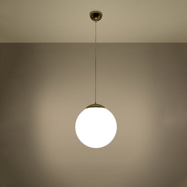 Lustră aurie cu abajur din sticlă ø 30 cm Cezab – Sollux-image-3