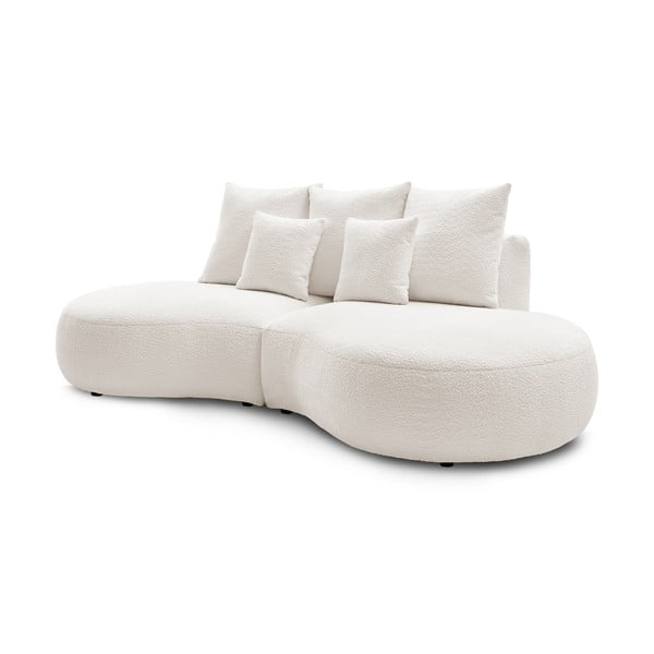 Canapea albă din stofă bouclé 260 cm Saint-Germain - Bobochic Paris-image-3