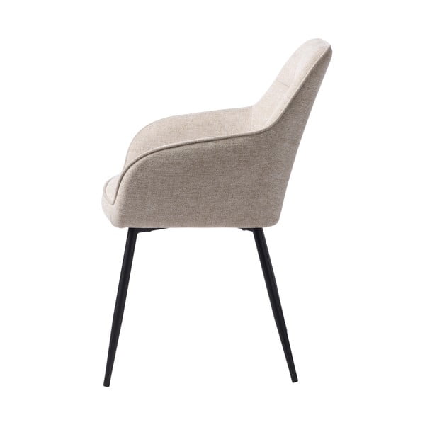 Scaun de sufragerie bej cu cotiere tapițat Nolan – Unique Furniture-image-3