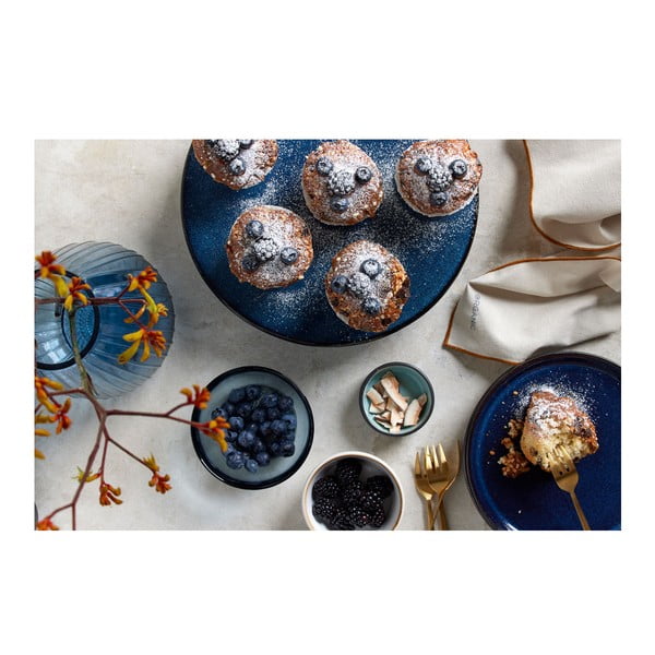 Platou pentru prăjituri din ceramică Gastro Dark Blue – Bitz-image-4