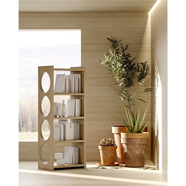 Bibliotecă cu aspect de lemn de stejar Woodman Bau-image-2