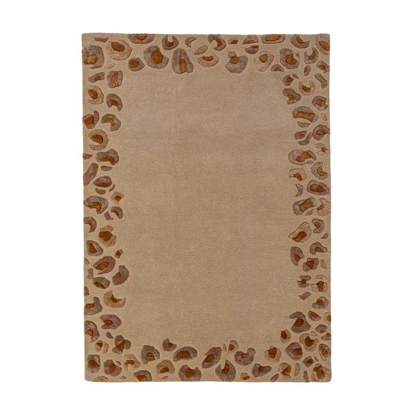 Covor în culoare naturală țesut manual din amestesc de lână 160x230 cm Leopard Frame – Flair Rugs