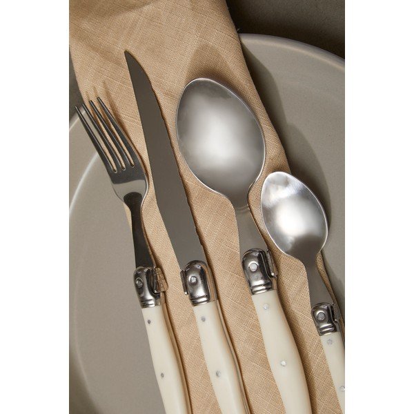 Tacâmuri crem/argintiu din oțel inoxidabil 16 buc. Swiss – Premier Housewares-image-1