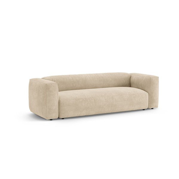 Canapea modulară crem extensibilă cu tapițerie din catifea 264 cm – Micadoni -image-3