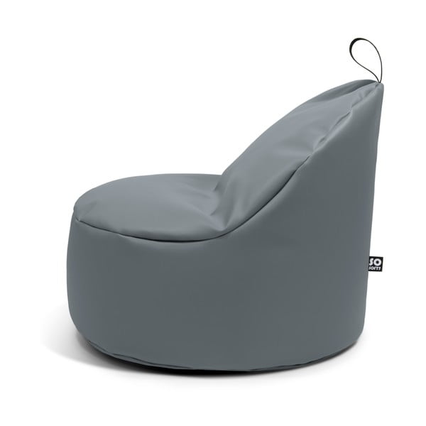 Fotoliu bean bag albastru închis cu tapițerie din imitație de piele Round XL – So Soft?-image-2