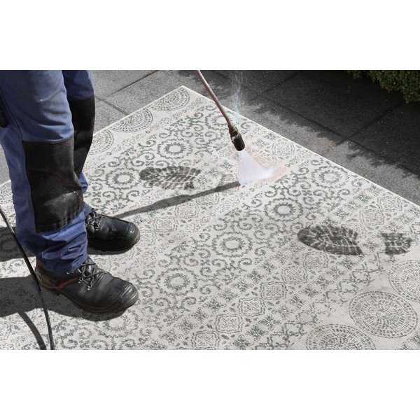 Covor exterior Ragami Circle, 200x290 cm, verde - alb-image-2