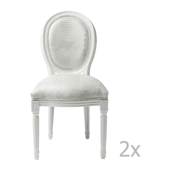 Set 2 scaune Kare Design Croco, alb