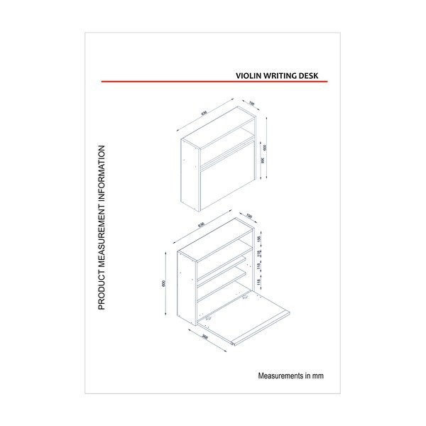 Masă pliabilă de perete Flora, 63,6 x 90 x 19,5 cm-image-1