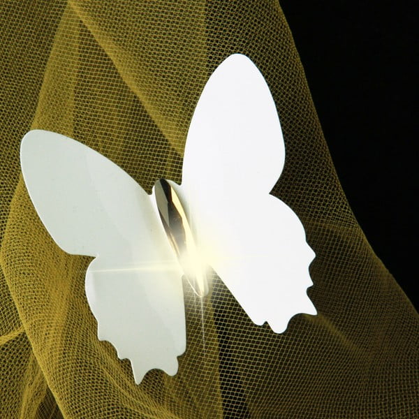 Set 12 autocolante cu efect 3D Ambiance Diamond Butterflies, alb-image-2